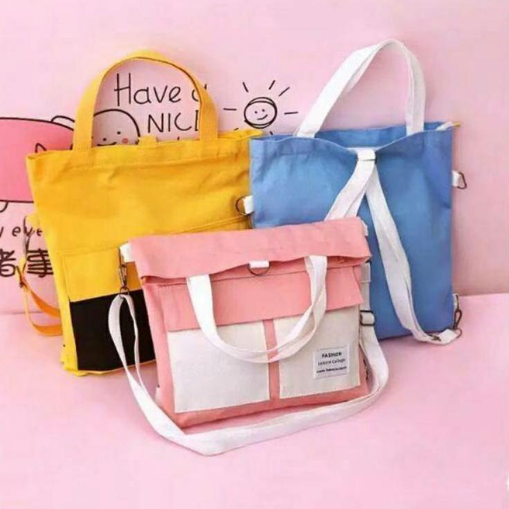Ayasha Tas Totebag Popi Kampus Kuliah Sekolah Wanita Korea - SAP.15Jl22ᵁ