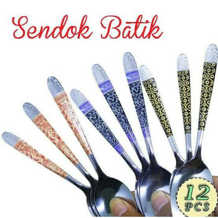 Sendok Batik 12pcs-Sendok Makan Motif Batik