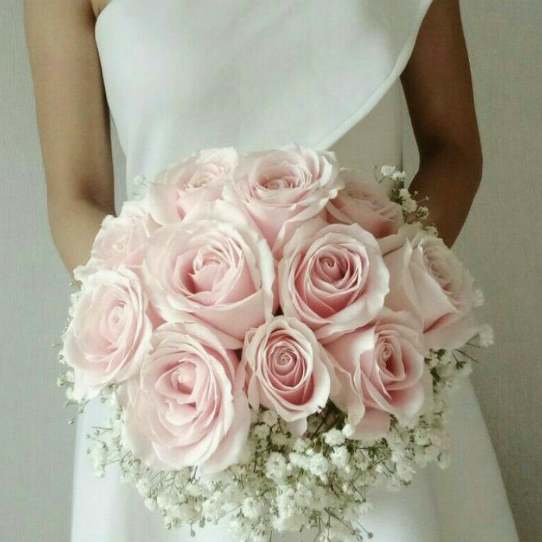 Bridal Hand Bouquet Wedding / Pre Special Hand Buket Bunga Mawar Asli Fresh