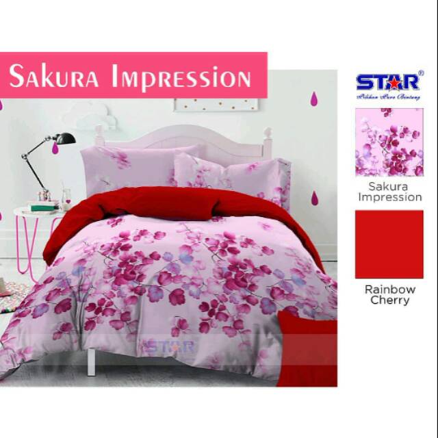 Sprei Star Ukuran Queen no 2 160x200cm Sakura Impression