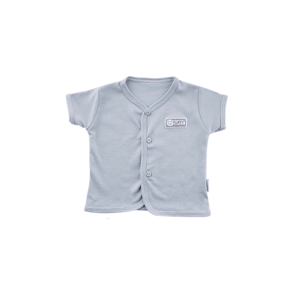 FLUFFY Baju Bayi Pendek Abu (Isi 3Pcs) Bdab Abu Newborn-3