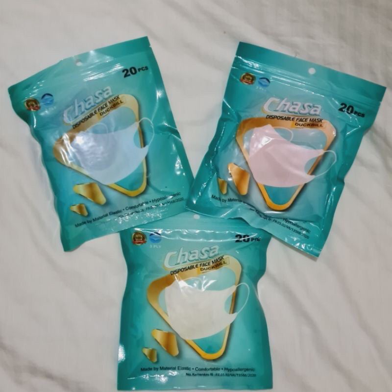 Masker Duckbill Chasa embos 1saset isi 20/1 box isi 50