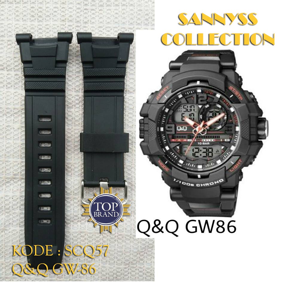 STRAP TALI JAM Q&Q QNQ QQ GW-86 - GW 86 - GW86 HITAM SUPER