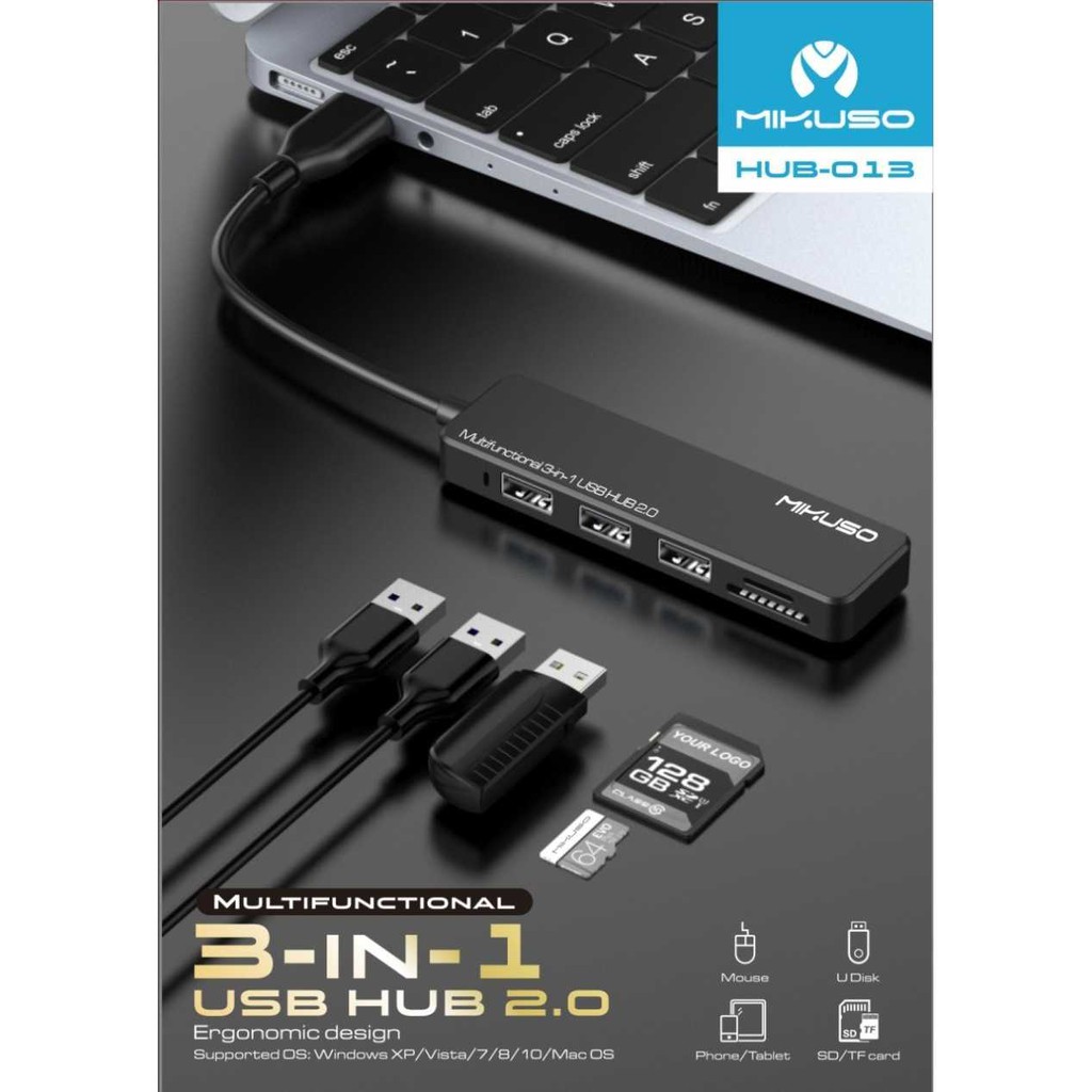 PORT USB MIKUSO 3 IN 1 HUB-013