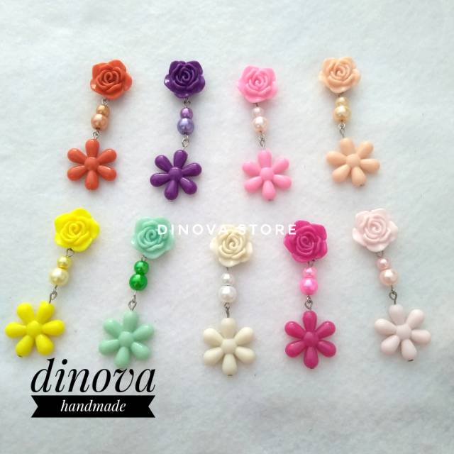 Bdm387/bros dagu resin mawar murah  brosdagu grosir souvenir bros hijab aksesoris hijab kancing