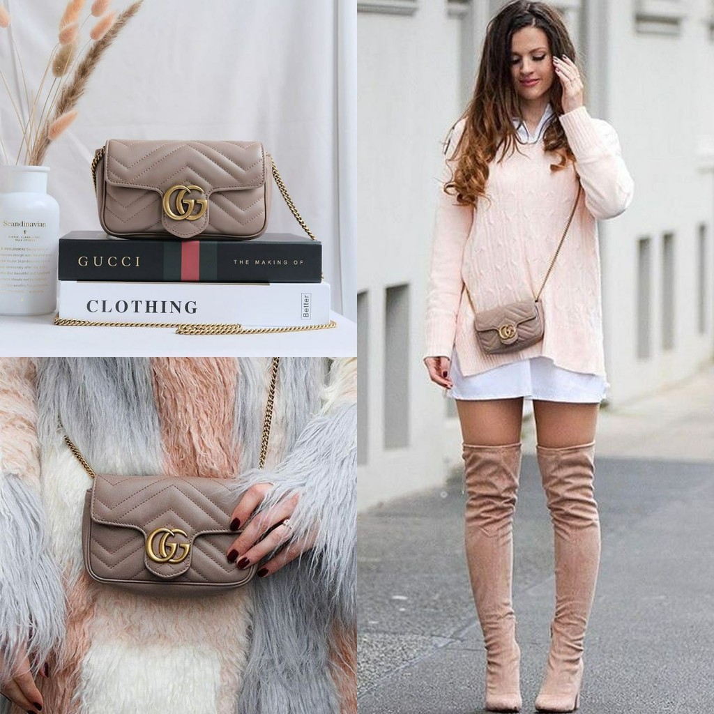 Gucci Super Mini Marmont Nude