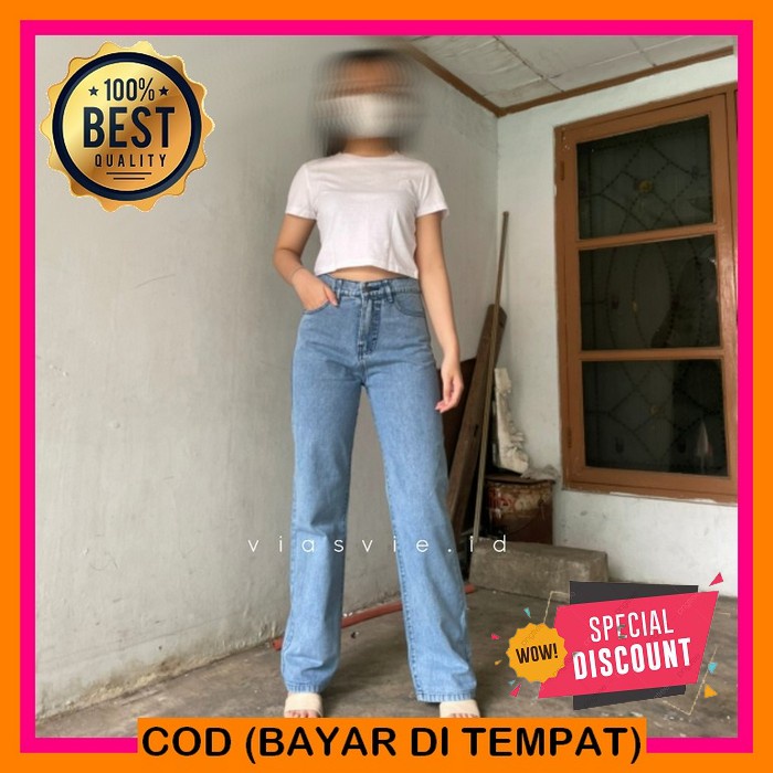 Banyak Peminat Jeans 0562 - Highwaist Ripped Jeans,, Celana Jins  YI335 Fifi Celana Jeans Wanita Kek