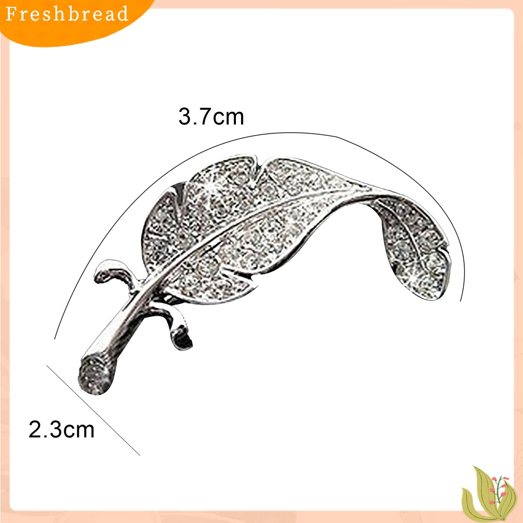 [ TERLARIS]Women Fashion Leaf Silver Tone Rhinestone Wedding Gift Brooch Pin