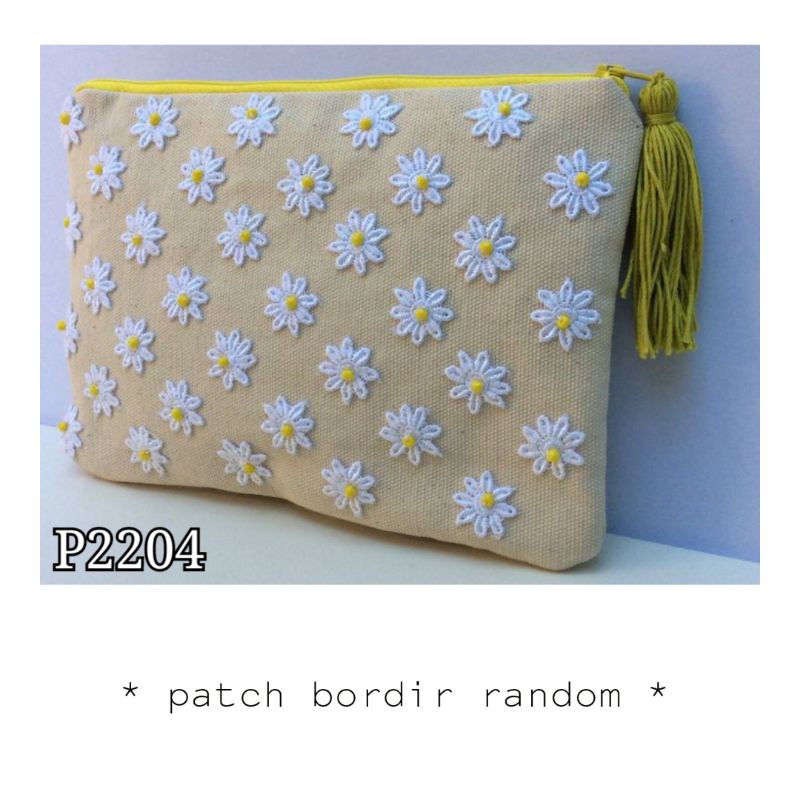 P2204 - daisy jute pouch burlap pouch kain goni clutch goni