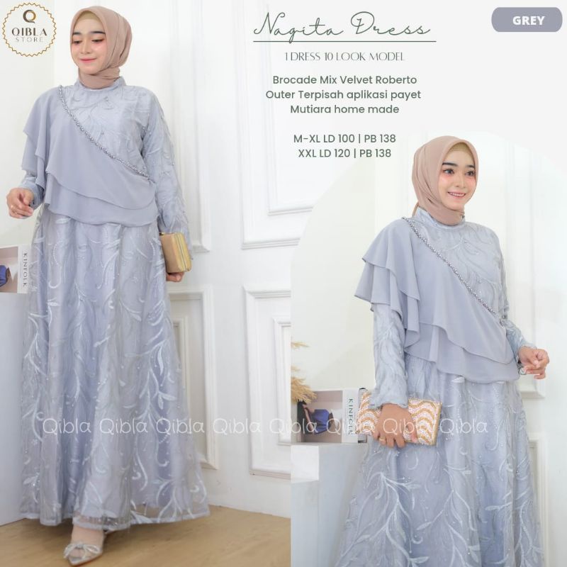 NAGINA DRESS BRUKAT APPLY PAYET MUTIARA DRESS OUTER 10 LOOK GAMIS SAGE GREEN OOTD KUE GAMIS REMAJA MUSLIMAH SERAGAMAN BRIDESMAID ENAGEMENT DRESS KEYSA NAGITA DRESS MUSLIM JUMBO XXL LD 120CM GAMIS LEBARAN TERBARU