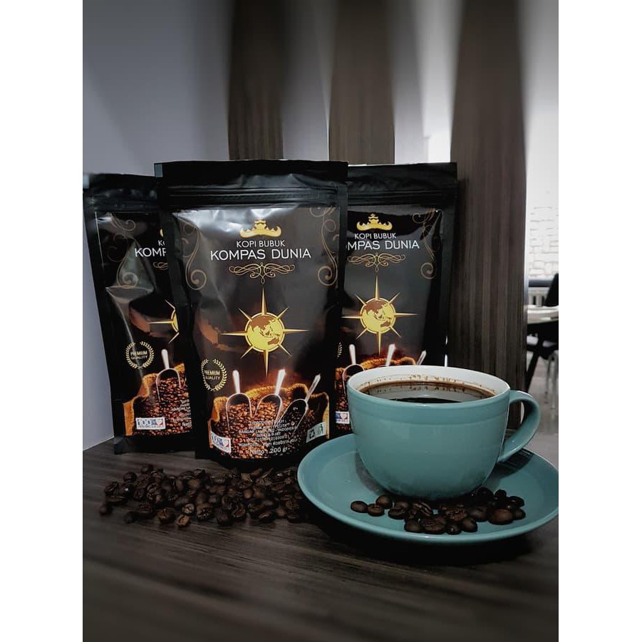 

88v1 kopi bubuk lampung merk kompas dunia premium 200gr 9k1i