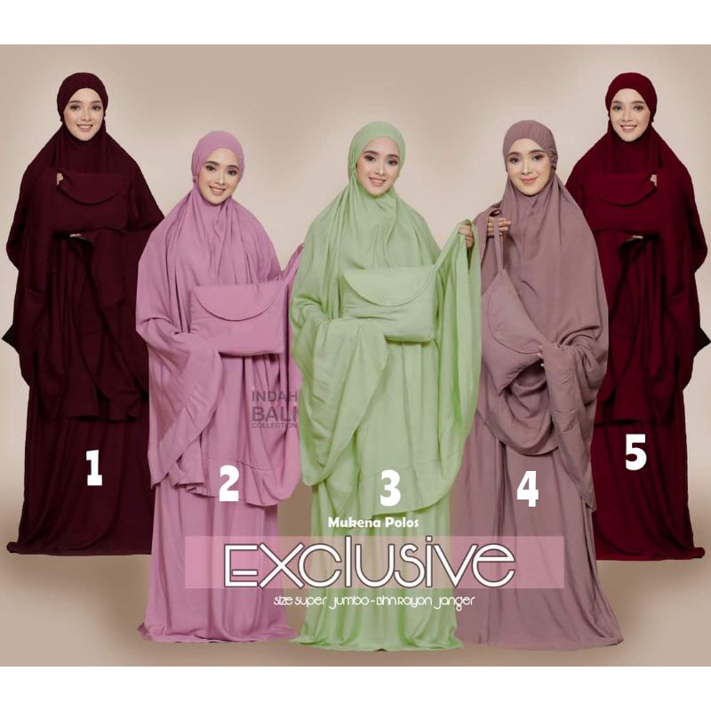 Mukena polos exclusive by indah bali collection PART 1