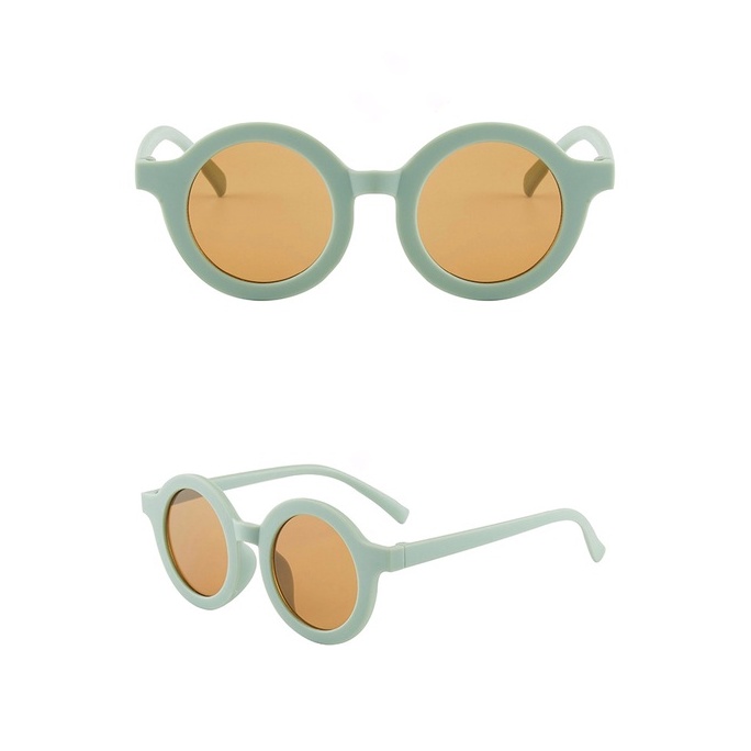 Kacamata Anak Sunglasses Bayi Balita Kids Baby Cute Anti UV Ootd Fashion Gaya Retro Bulat Fashion Anak Cowok Cewek-2