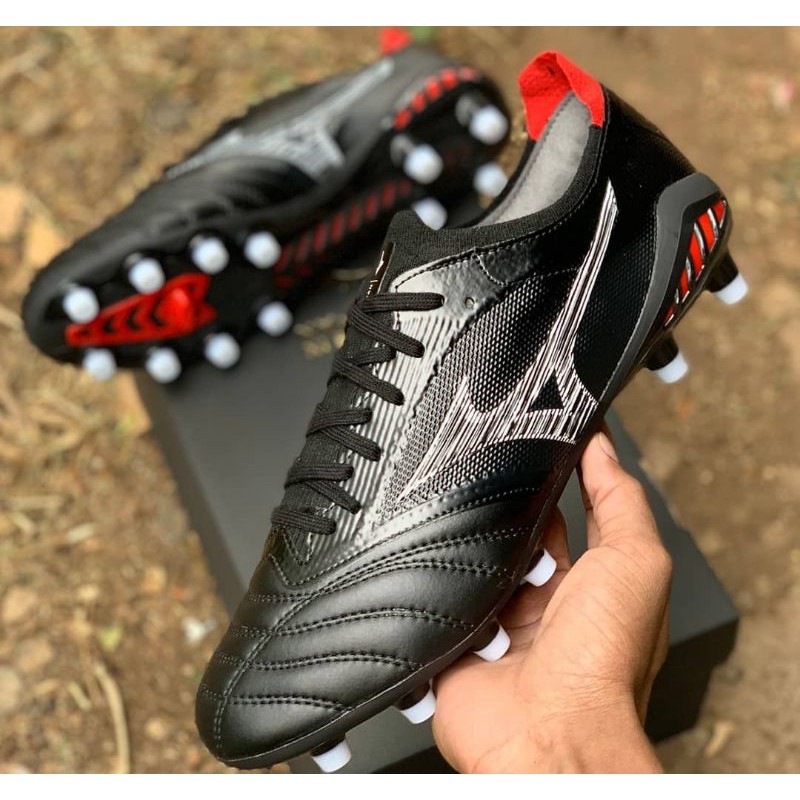 Sepatu Bola Mizuno Morelia Beta 3 Black White Red FG