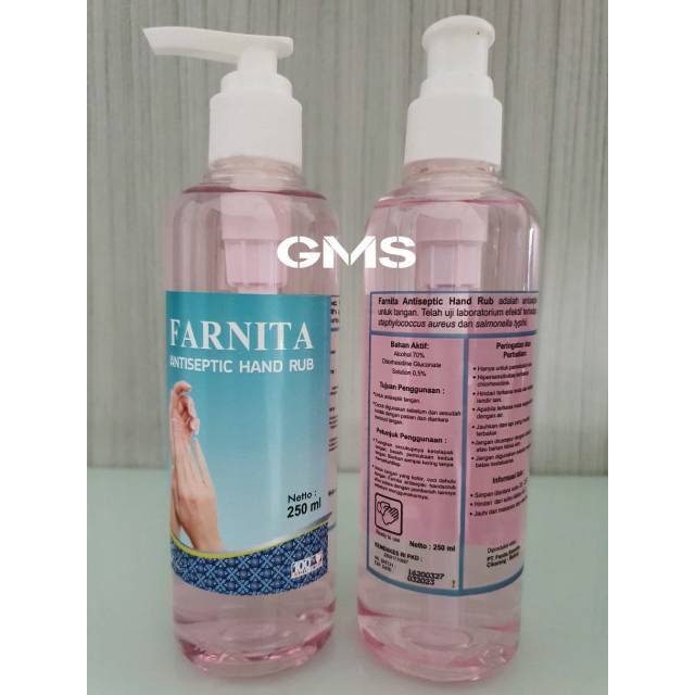 Antiseptic Hand Rub 250 ml Farnita  / Hand Sanitizer Tanpa Bilas