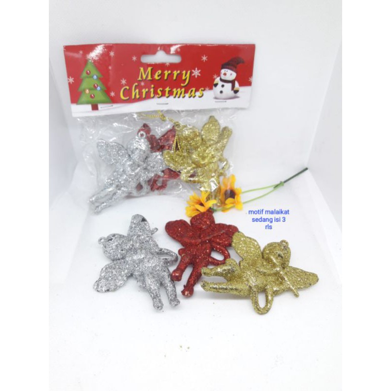 Bisa cod:Aseosir pohon natal isi  3ukuran sedang motif malaikat