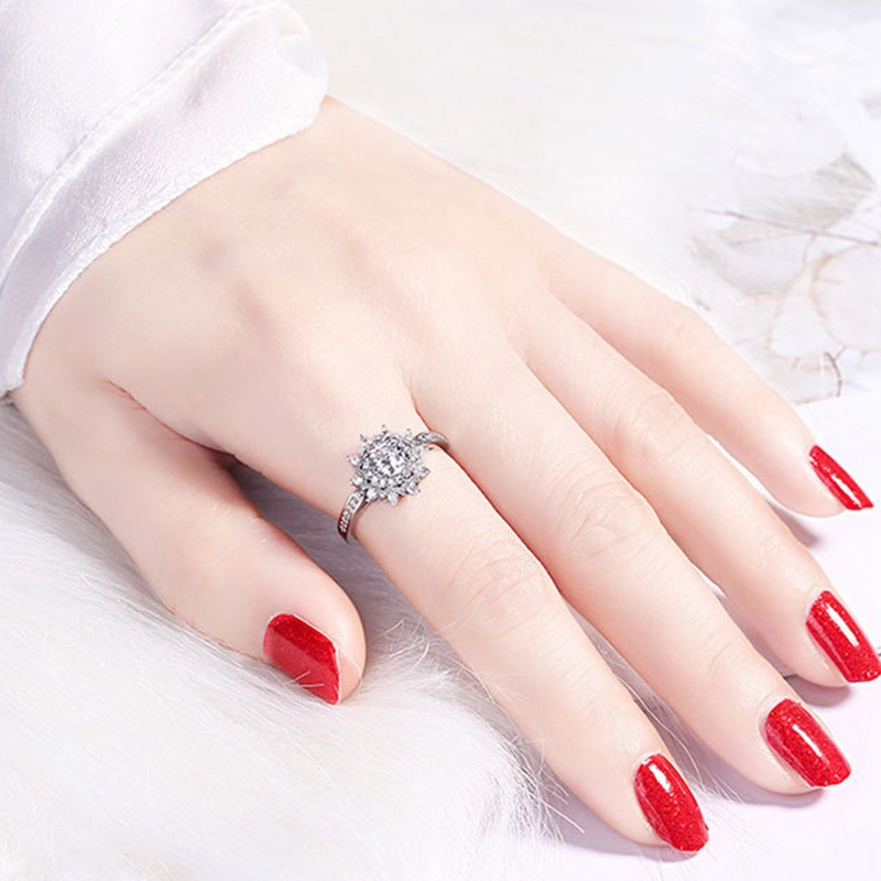 Cincin Silver 925 Hias Kristal Berlian Untuk Wanita