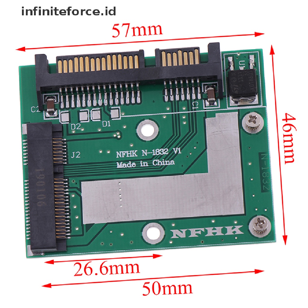 Modul Adapter Konverter Msata Ssd Ke Sata 6.0gps 2.5