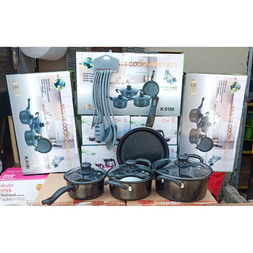 14 set COOKWARE SET + 7 SPATULA