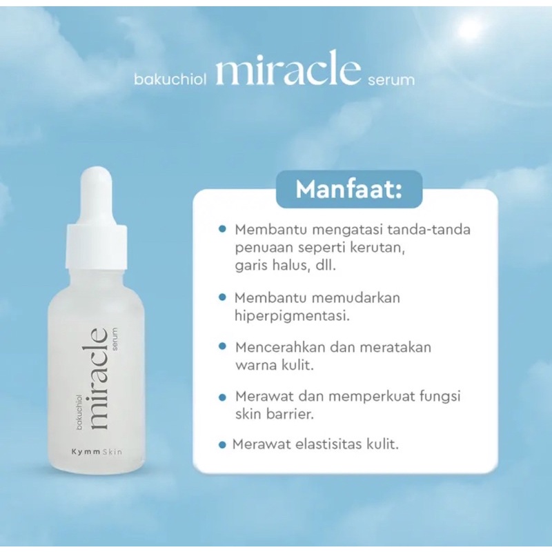 READY! BAKUCHIOL MIRACLE SERUM BY KYMMSKIN EFFORTLESS PENGGANTI RETINOL SERUM BAKUCHIOL SERUM VIRAL EFFORTLESS