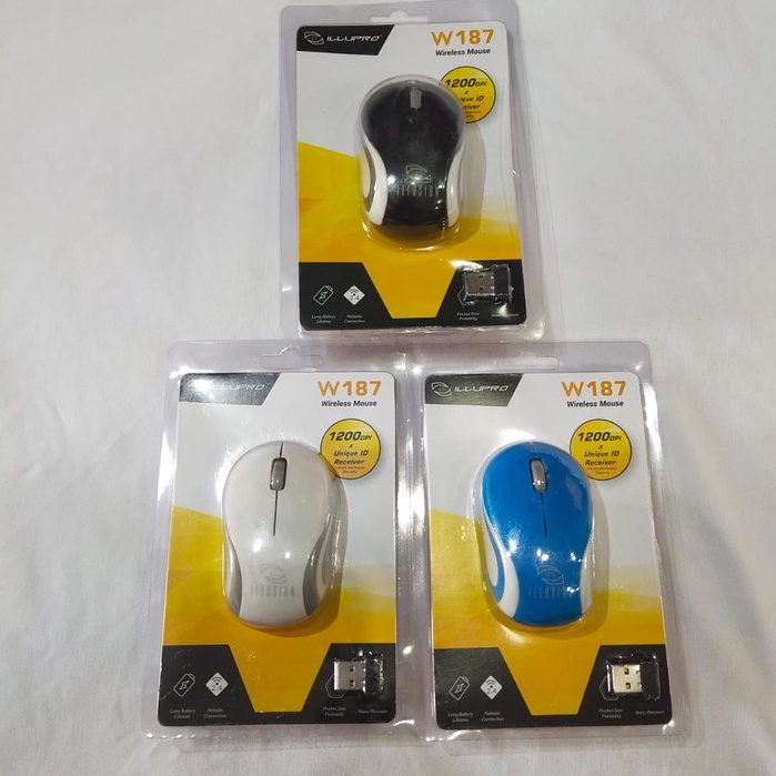 Illusion Wireless Optical Mouse W 187 / Mouse tanpa kabel