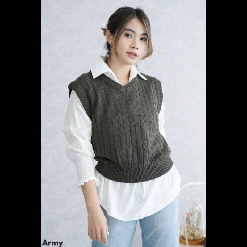 SWEET Berry / HONEY VEST PREMIUM ROMPI RAJUT MOTIF