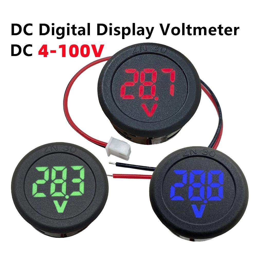 Solighter 2pcs Digital Dua-Kawat Voltmeter Kualitas Tinggi Monitor Pane DC 4-100V Volt Detector Tester