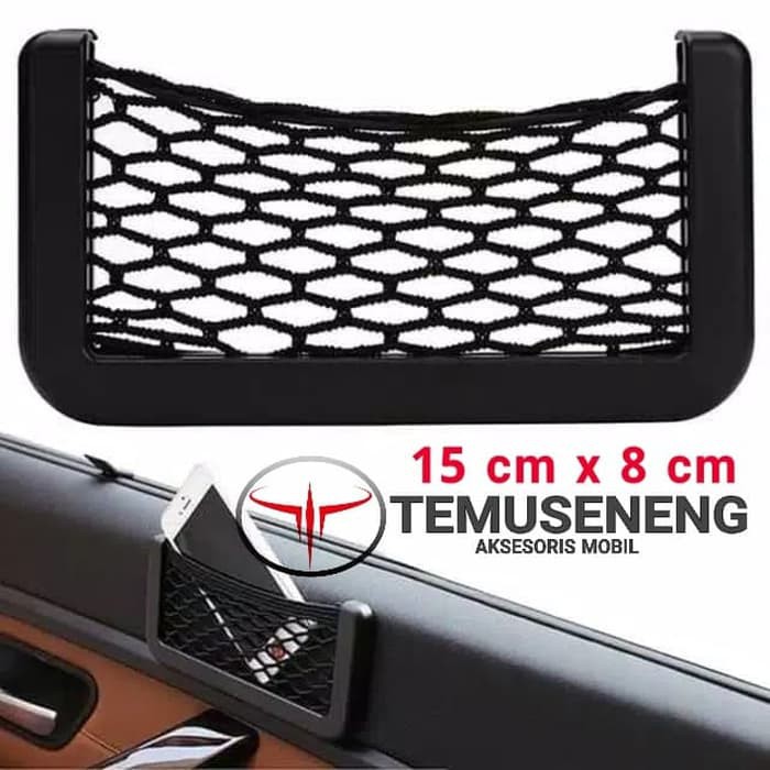 Car Net Organizer Wadah Jaring Pockets Hp Charger Dashboard Mobil