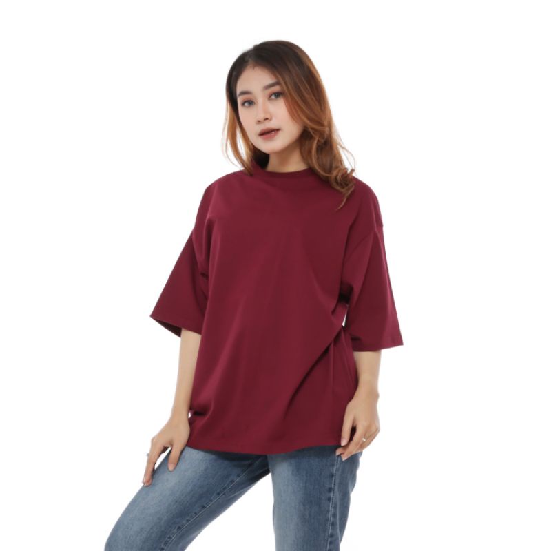 Kaos Polos Oversize Cotton Combed basic oversized tshirt pria &amp; wanita 30s murah