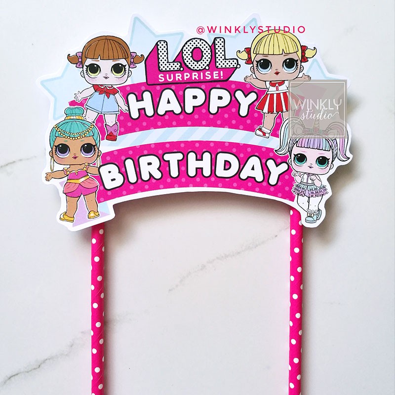 Big Cake Topper LOL  Surprise Ready L O L  Topper Kue  Tart 