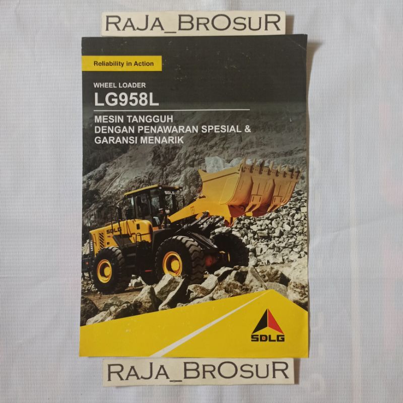 Poster brosur alat berat SDLG LG958L Wheel Loader