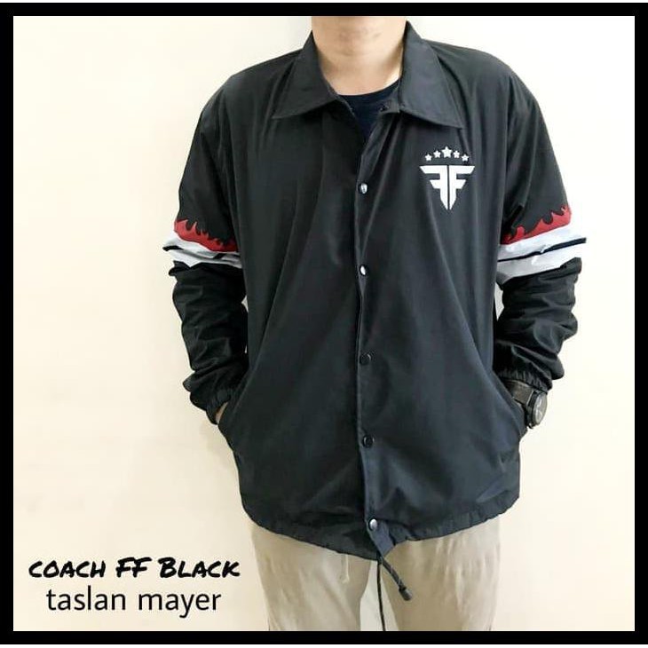 42aa jaket pria casual cowok polos keren hardcore taslan terbaru keren new - hitam 2fwb