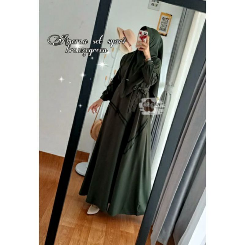 GAMIS AMEENA SET SYARI BY ATHATA EXCLUSIVE LD 105 ORIGINAL