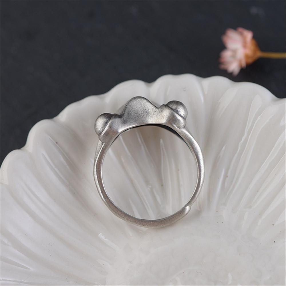 Lily Kodok Cincin Wanita Vintage Terbuka Cincin Beruntung Rings Retro Adjustable Kreatif Hewan