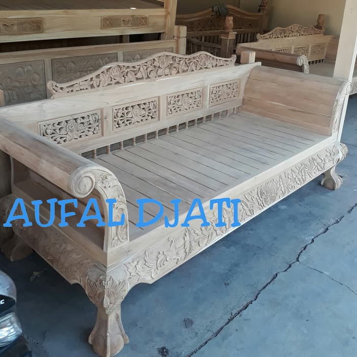 Bangku teras kursi risban bale bale ukir ukiran daybed top jati jepara