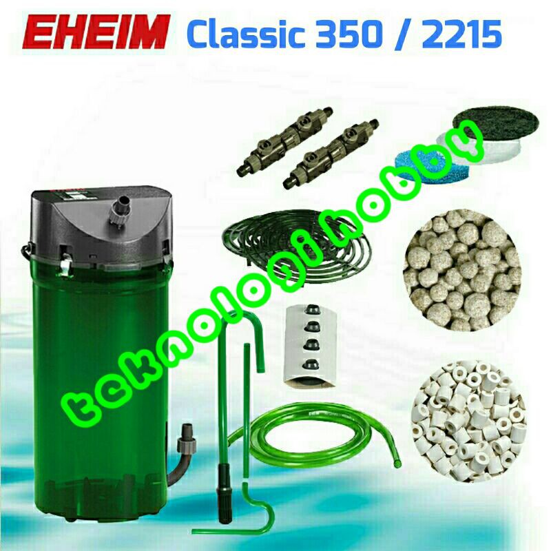 Filter Saringan External Eheim Classic 350 Canister 2215 Paket Lengkap Media