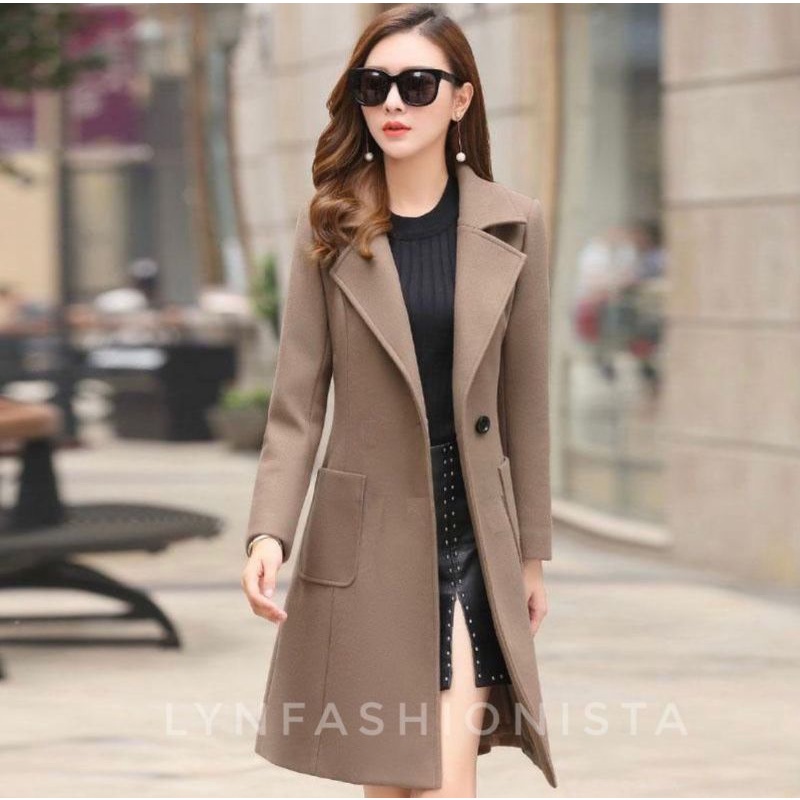 (TERMURAH)POCKET LONG COAT BLAZER KOREA/CARDIGAN WANITA SCUBA PREMIUM/NIKITA