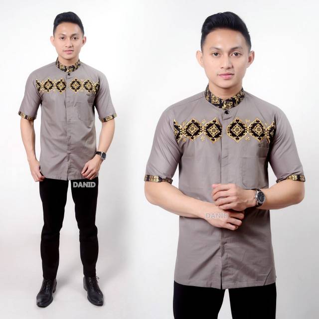 BAJU KOKO KOMBINASI BATIK KELAS RENTENG M L XL