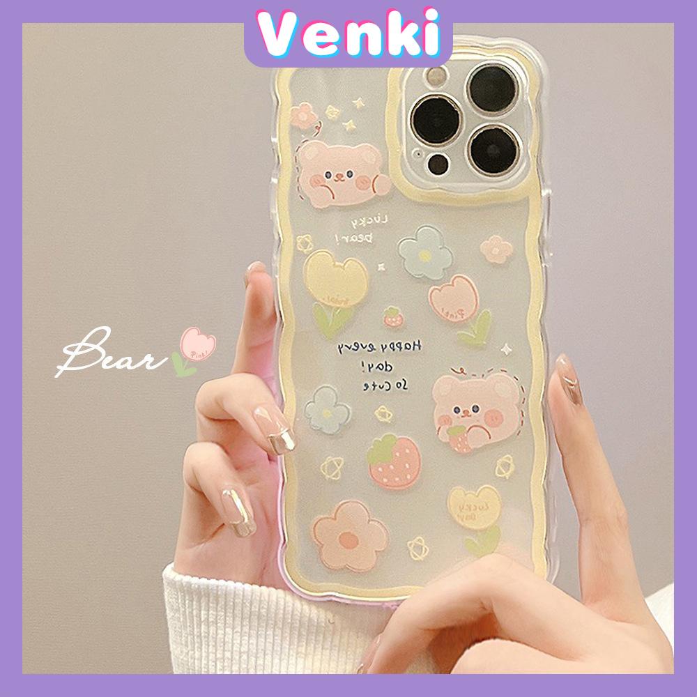 iPhone Case Silicone Soft Case Clear Case Airbag Shockproof Camera Cover Protection Cute Yellow Bear Compatible For iPhone 11 iPhone 13 Pro Max iPhone 12 Pro Max iPhone 7 Plus