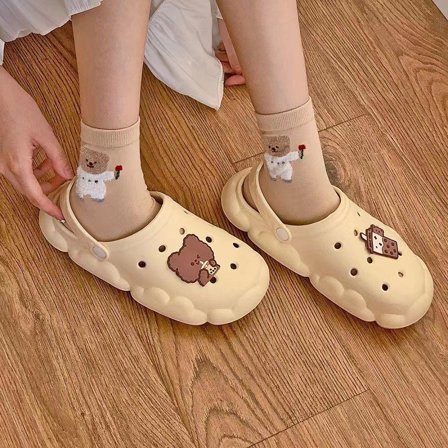 【New】FRS Home Penggunaan di rumah musim panas gadis jantung lubang sepatu non-slip kamar mandi memak