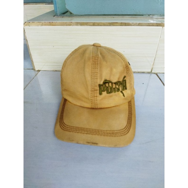 topi puma bahan canvas bekas second preloved