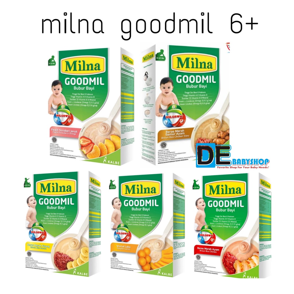 MILNA BOX GOODMIL/ MILNA BUBUR BAYI REGULER BOX 6+/ MILNA BUBUR BAYI BOX 8+ 120gr