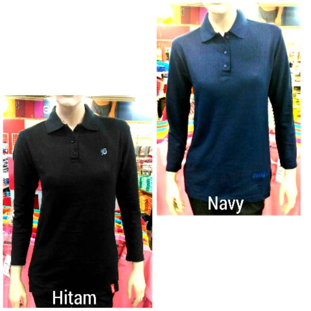 Kerah polo shirt wanita lengan panjang/kaos polo shirt wanita lengan panjang/polo shirt cewek/polos