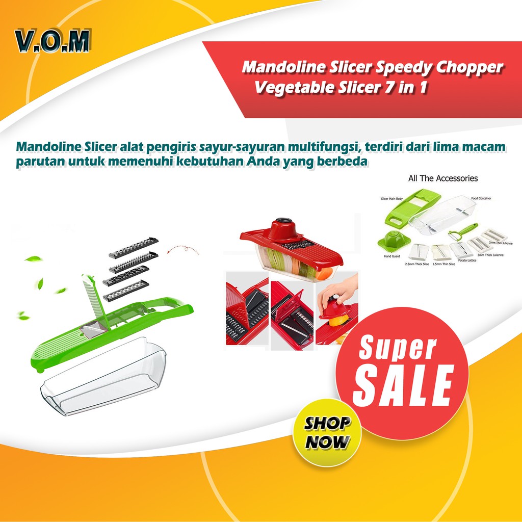 VOM Mandoline Slicer Speedy Chopper – Vegetable Slicer 7 in 1 0695