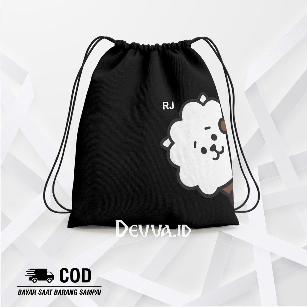 Tas Serut Peek Rj String Bag Bts Muat Banyak Barang Ukuran 36 X 31 Cm | Devva.Id