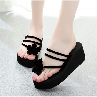 Vahn SPON Sandal  Tinggi  Wanita Santai  Casual Wedges Hitam 