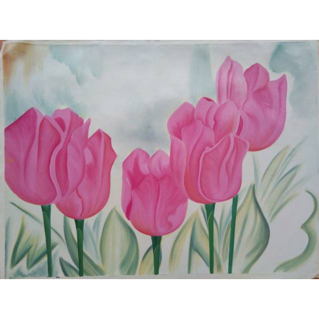 

Lukis Tangan 135x85cm bunga tulip