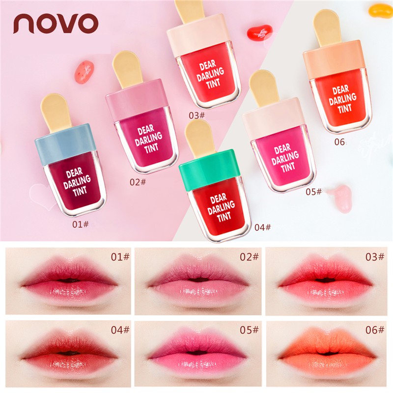 NV5191 - NOVO CUTE ICE CREAM SHAPE LIP TINT LIP GLAZE GLOSS MATTE