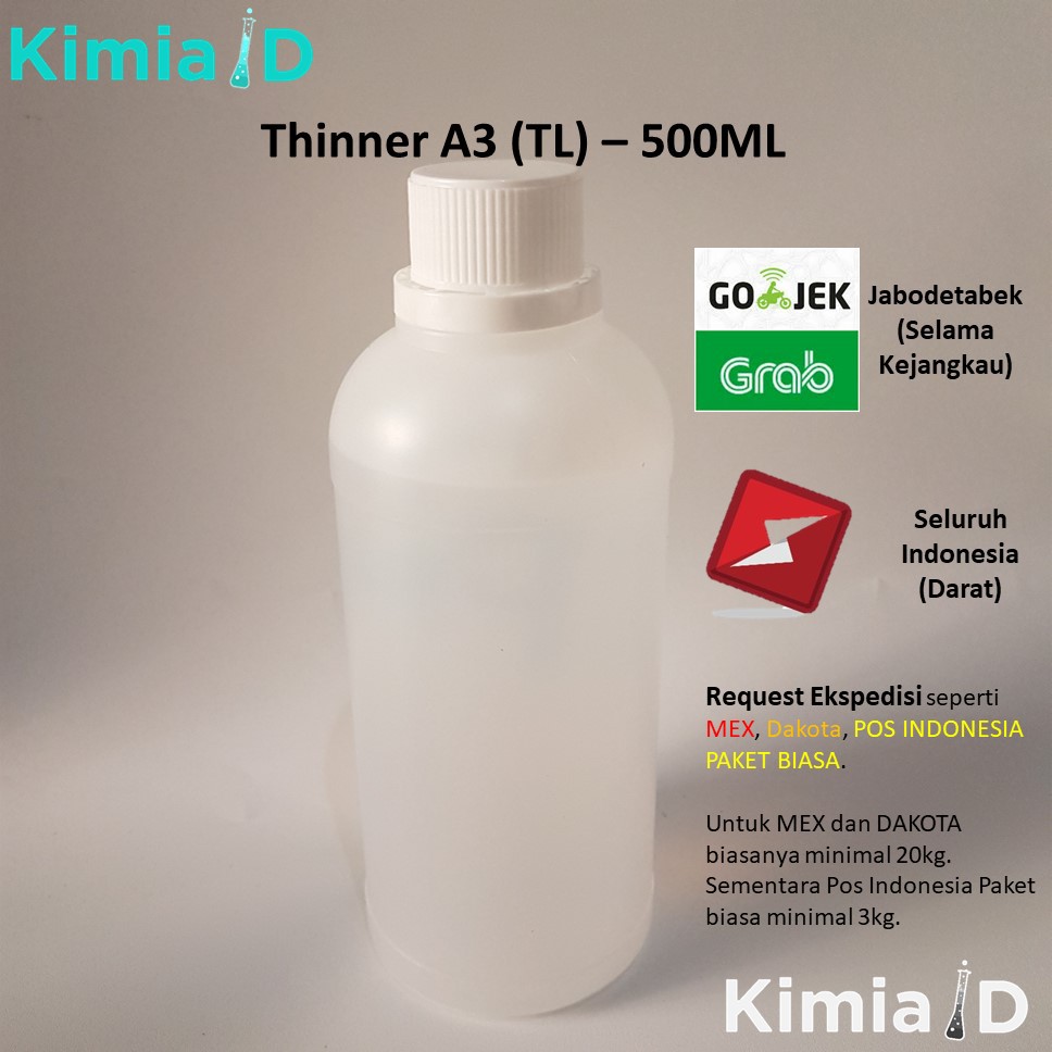 Thinner TL - 500 ML - Solvent - Thinner Toluen - Lacquer Thinner - Pelarut - Cleaning Agent - Resin