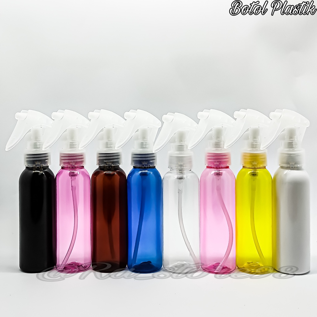 Botol 100ml Spray Trigger Bening Botol 100ML Varian Warna Tutup Spray Trigger Bening Warna varian Bo
